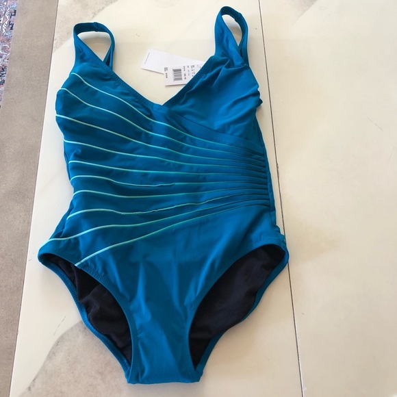 NWT $118 Gottex Ray of Light Teal Swimsuit - Picture 5 of 8